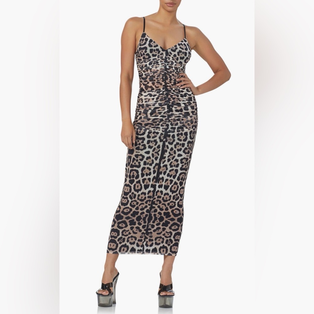 AFRM Leopard Print V-Neck dress